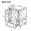 Meuble-lavabo de 24 po avec lavabo en céramique durable, tiroirs à fermeture en douceur et porte-1286880291