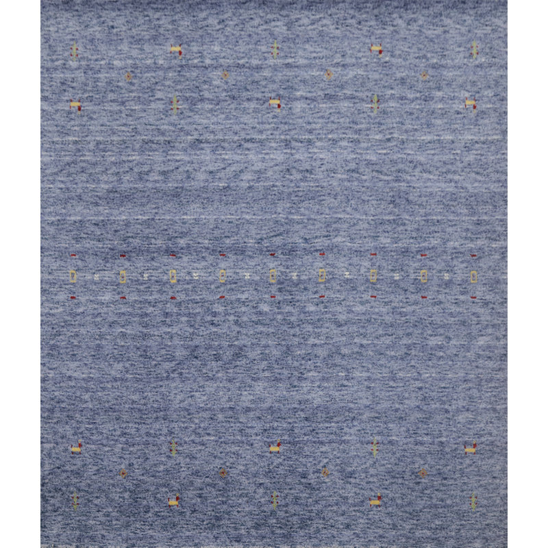 Handmade Blue Gabbeh Style Square Area Rug 6x6