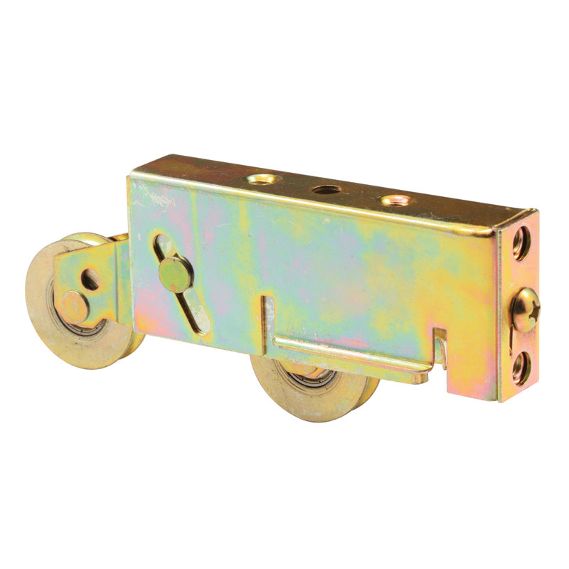 1-1/2 inch Steel Ball Bearing Sliding Door Tandem Roller Assembly, Plain Back (Single Pack)