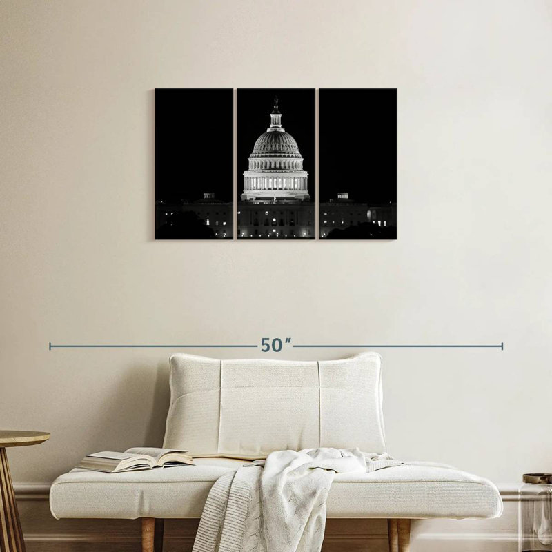 US Capitol Building BW, 20'' H X 33'' W
