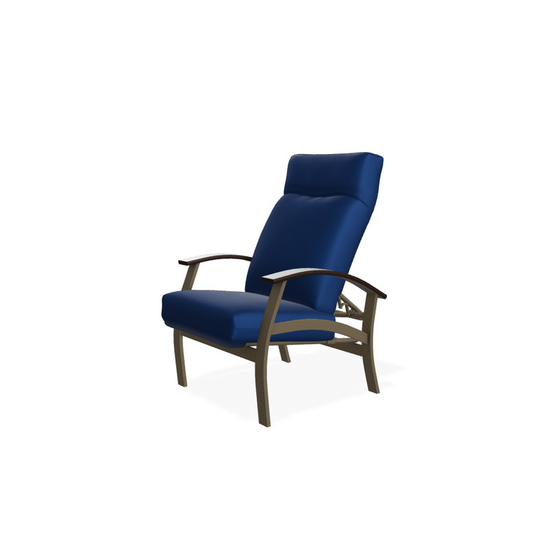Chaise de patio inclinable avec coussins Askar, Azur, Kona P10, Bois de plage texturé