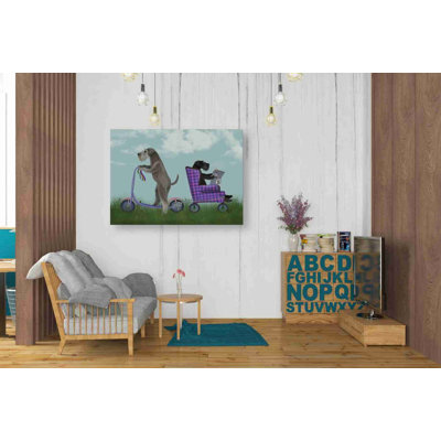 «Schnauzer Scooter» par Fab Funky, art mural sur toile