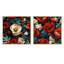 Motif de fleurs de pavot bleues et rouges III-102163437-102163439
