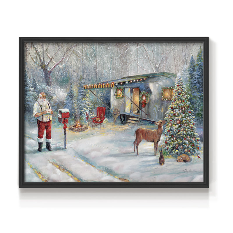 Santa's Hideaway -Framed Print - Restickable, 22" H x 28" W, Black