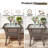 Himonia 4-Person Wicker Patio Square Metal Fire Pit Table Conversation Set With Swivel Gliders And Side Tables-1322418984