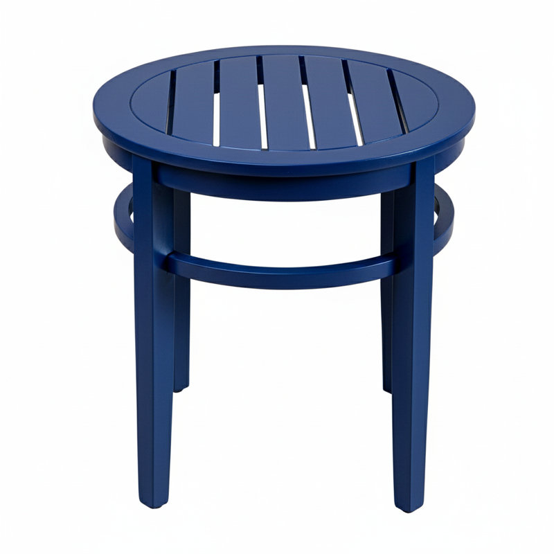 Petite table de bout ronde 18 po Arbor - Table d'appoint intérieure et extérieure en bois d'acacia massif - Bleu marine