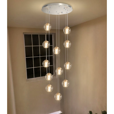 12-Light Modern Led Crystal Chandelier Gold