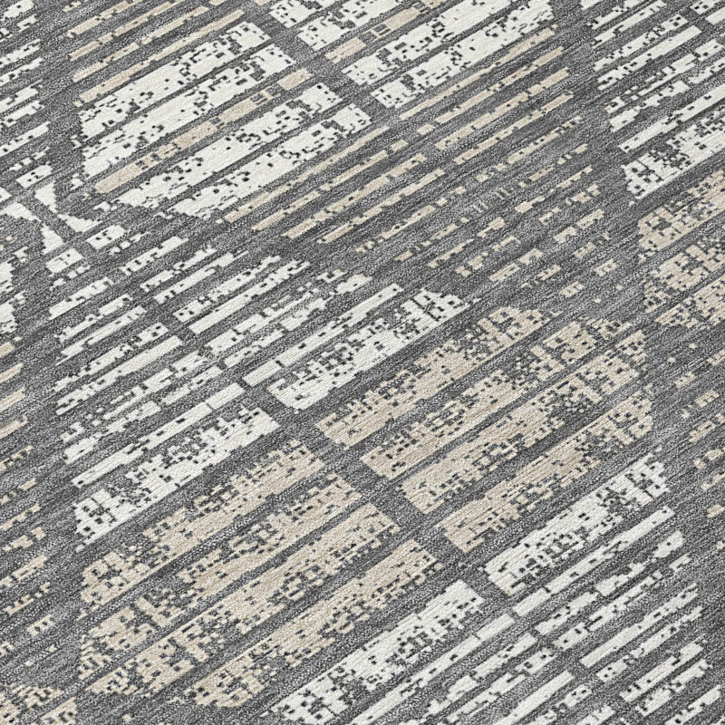 Machine Washable Indoor/Outdoor Chantille ACN2672 Geometric Rug, Gray, 10' x 14'