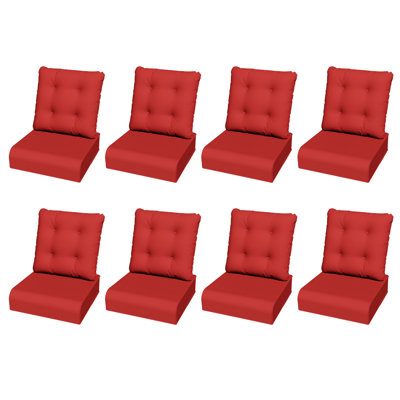 Coussins de chaise d'extérieur résistants aux intempéries en tissu d'oléfine beige, bleu, rouge et durable, résistants à l'eau et aux rayons UV pour les sièges d'extérieur