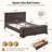 Farmhouse Queen Bed With 64" Tall Storage Headboard With 4 Drawers And Storage Bench，rustic Wood Platform Bed Frame-370698457-381096197