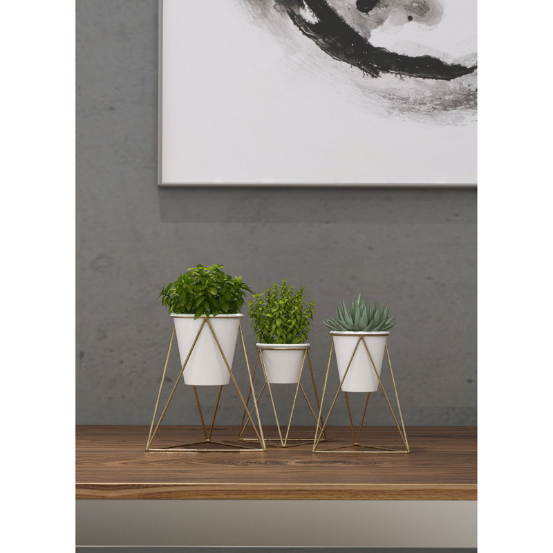 Ensemble de pots à fleurs en métal 3 pièces Stoller