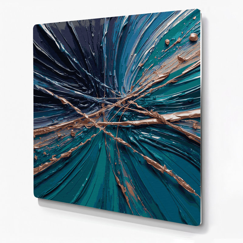 Art mural en métal Sci Fi Quantum, H 192 po x l 192 po x P 0,05 po