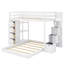 Lit superposé simple sur double avec tiroirs à niveaux et escalier de rangement polyvalent-1880217571