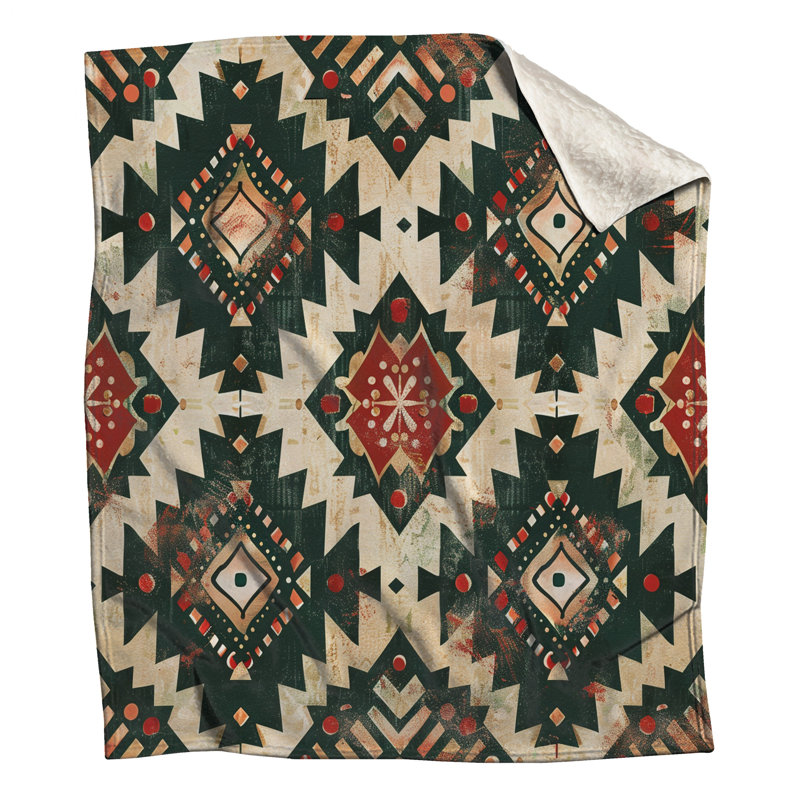 Couvertures à motif tribal Southwestern, L 60 po x H 80 po