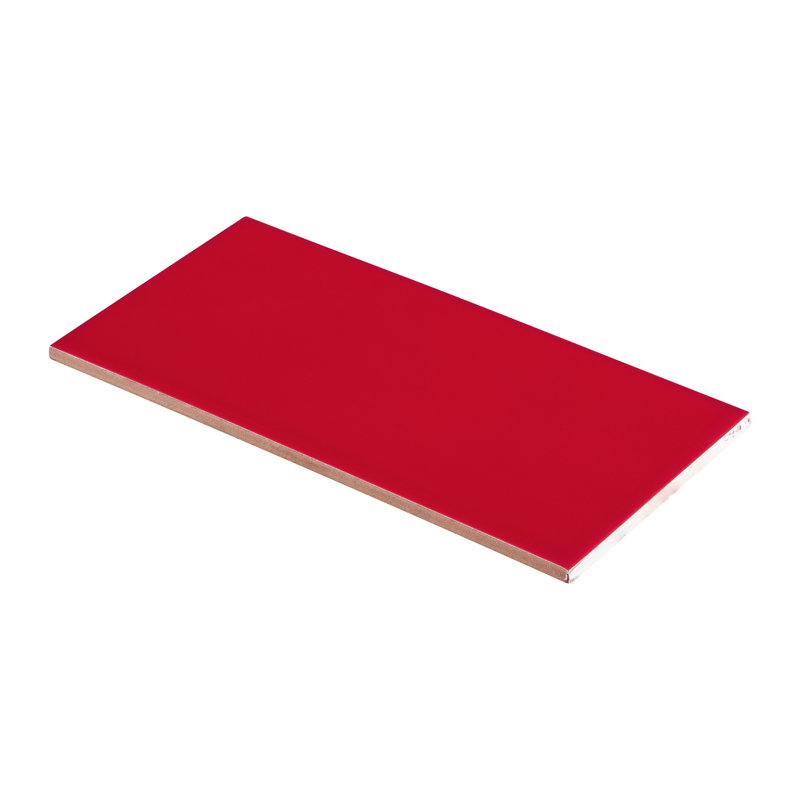 Color Beat Gloss 4" x 8" Ceramic Subway Tile, Cherry