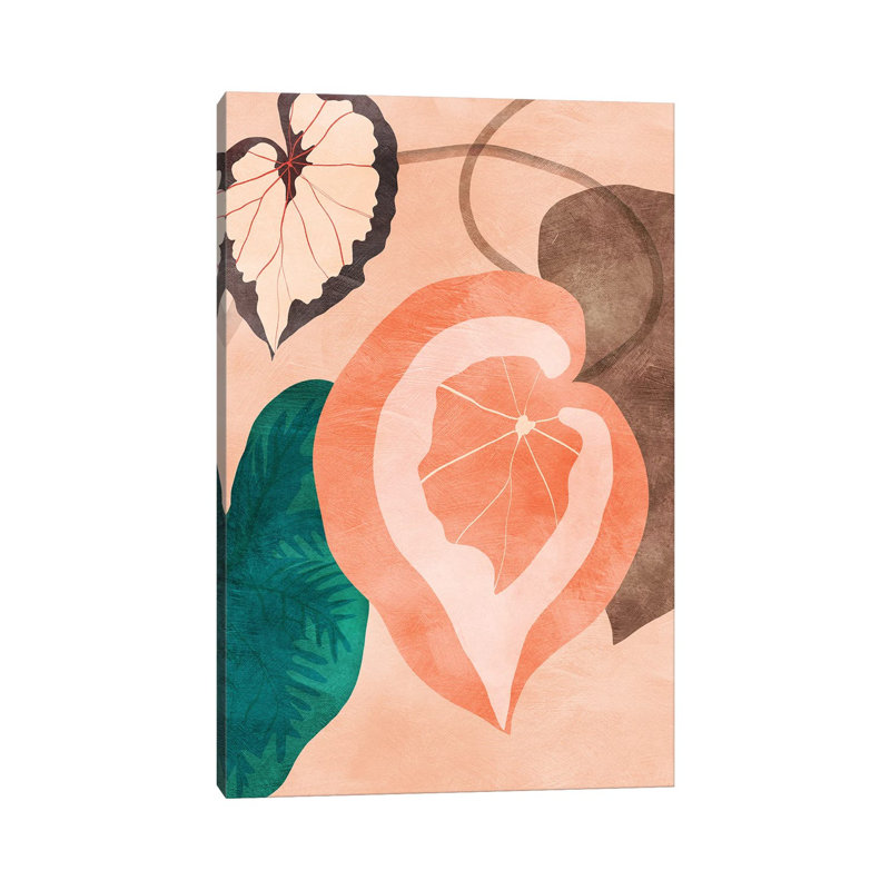 Tropical Leaves II, No Matte, Wrapped Canvas, 12" H x 8" W x  0.75" D