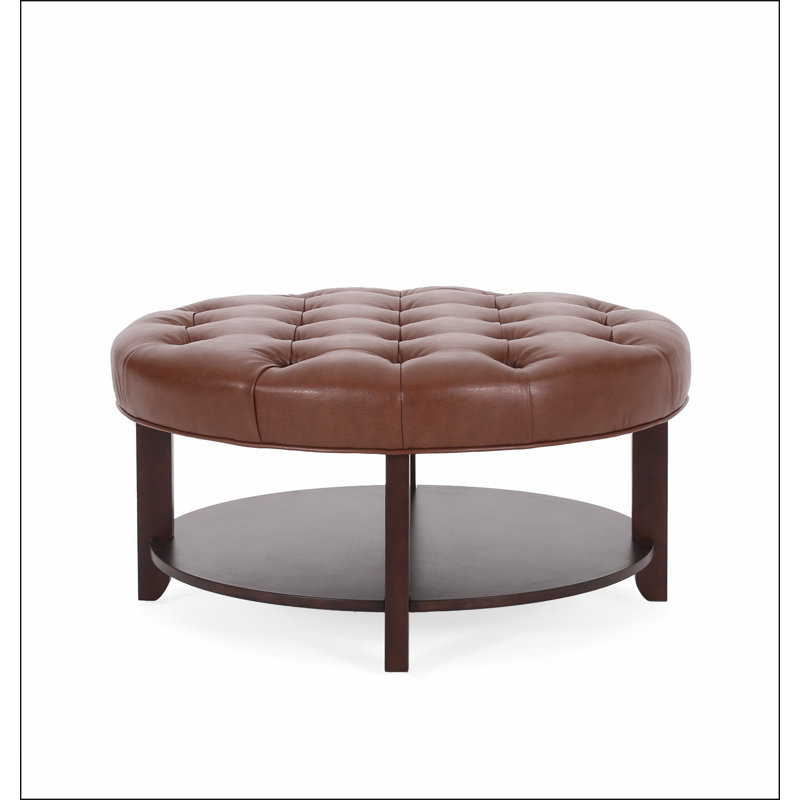 ROUND OTTOMAN, Brown
