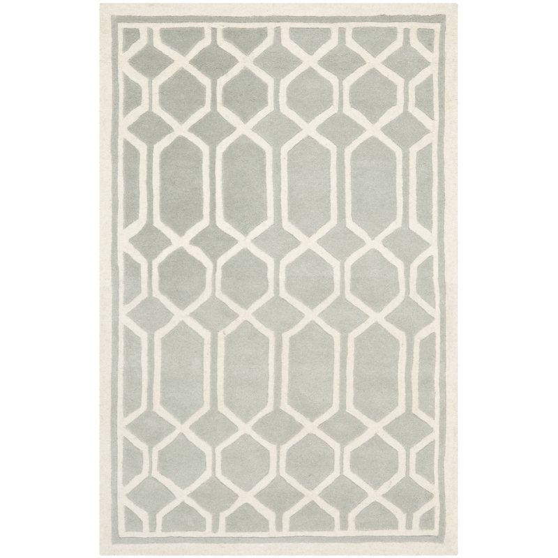 Swallow Hand Tufted Wool Geometric Rug, Rectangle 3' x 5'
