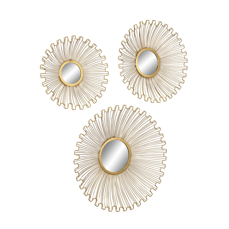 Kavit Metal Wall Mirror, Gold