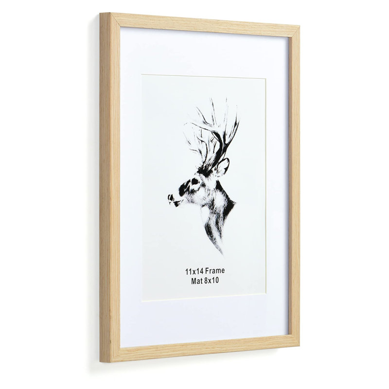 Picture Frame With Mat, Natural Wood Picture Frames Set Of 4 Packs, Wood Frame High Definition Glass Frame, MDF Wood Frame Tabletop And Wall Mounting Horizontal Or Vertical Display