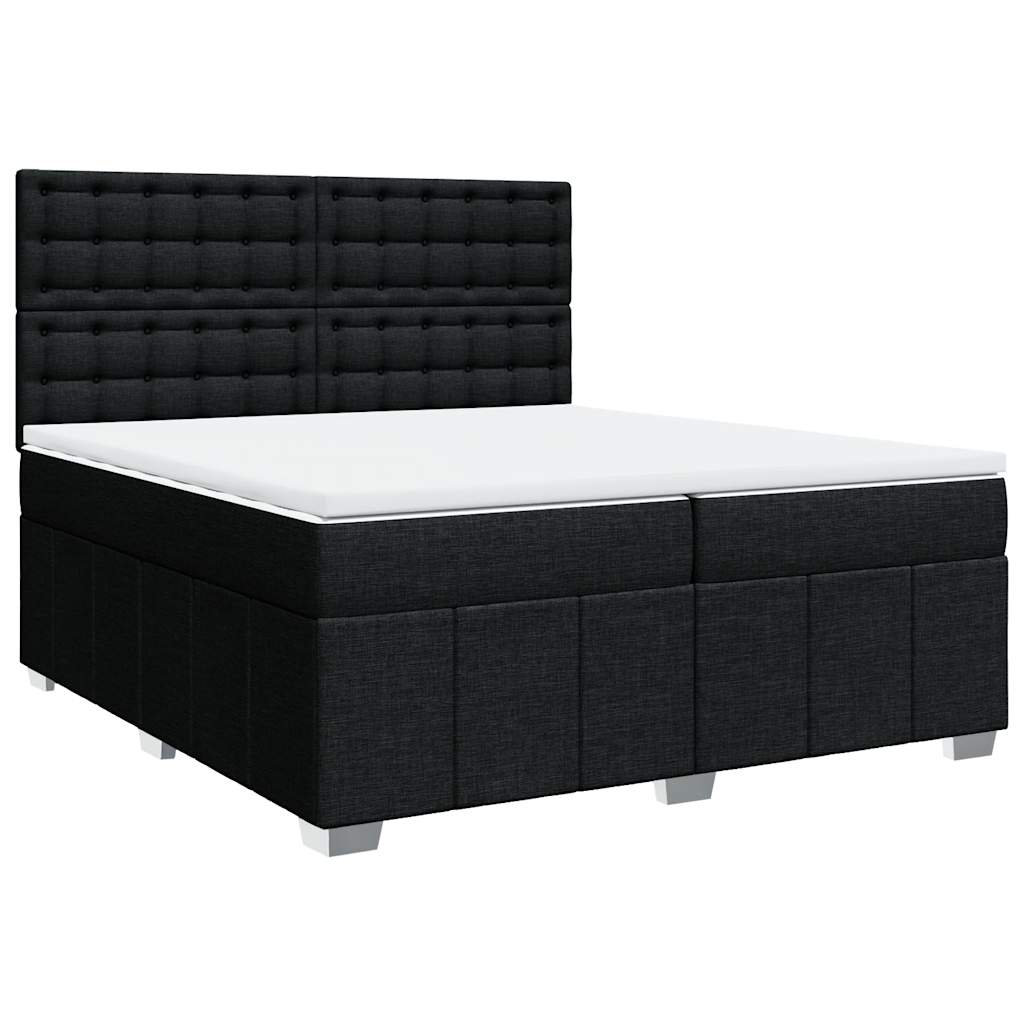 Vidaxl Boxspringbett mit Matratze Schwarz 200x200 cm Samt