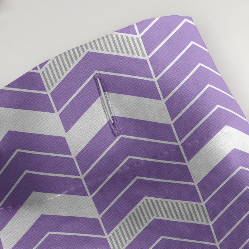 Rideau de douche simple à chevrons, Mauve / Gris