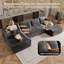 Canapé modulaire en forme de U de 134 po avec méridienne double et canapé rembourré désossé pour le salon ou la chambre à coucher-1607690707