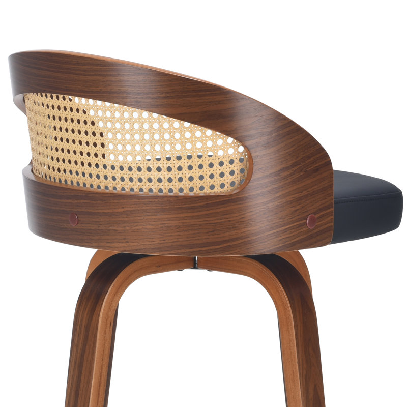 Tabouret de bar et de comptoir pivotant en similicuir, Noir, Tabouret de comptoir (siège d'une hauteur de 26 p