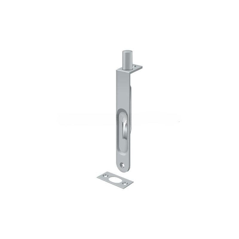 Boulon de chasse 6 po Deltana 6FBR26D, rond HD en chrome brossé, Chrome brossé