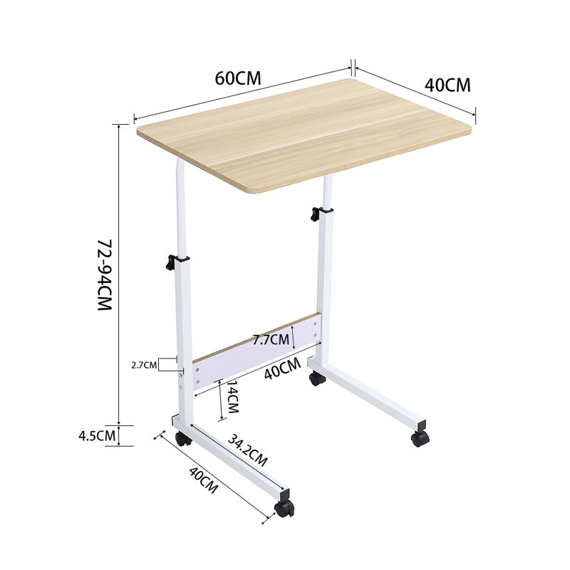 Adjustable Metal Base Computer Desk, Yellow