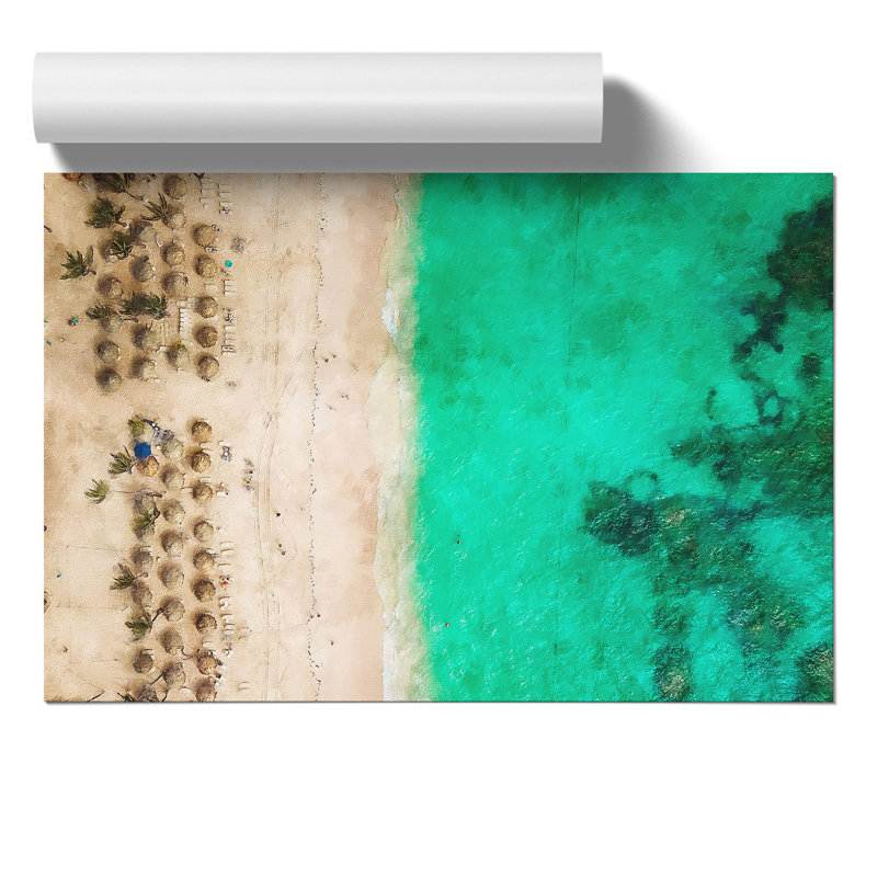 Tiki Beach In The Dominican Republic - No Frame Print, 21cm H x 30cm W x 0.1cm D