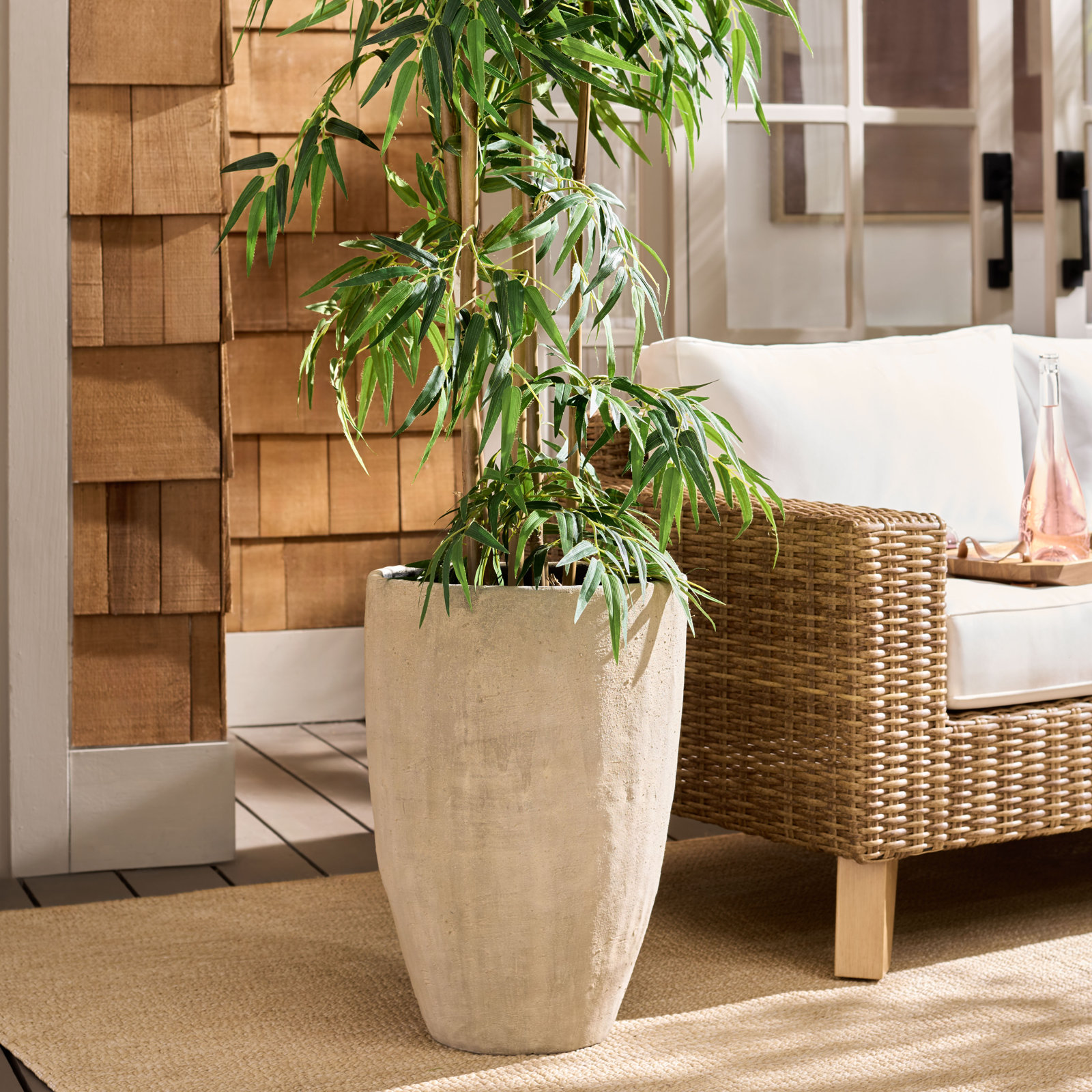 15" Pot Planter, Beige