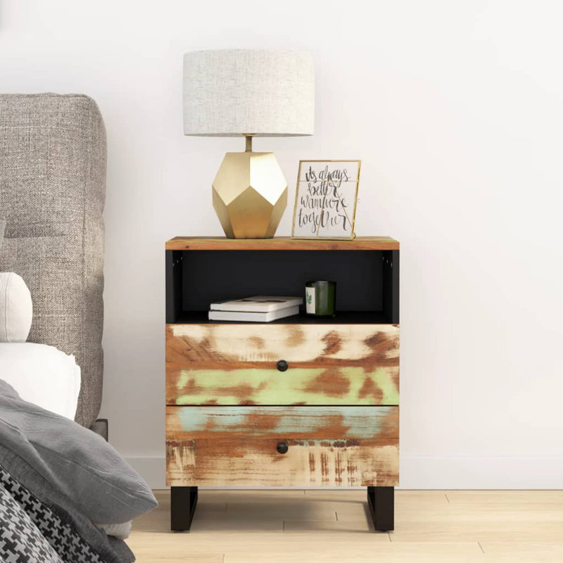 Opalo 50cm W Metal Bedside Table