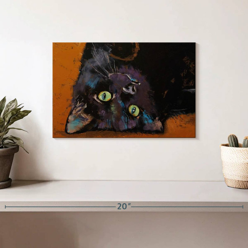 Chaton à l'envers, H 8 po x l 12 po