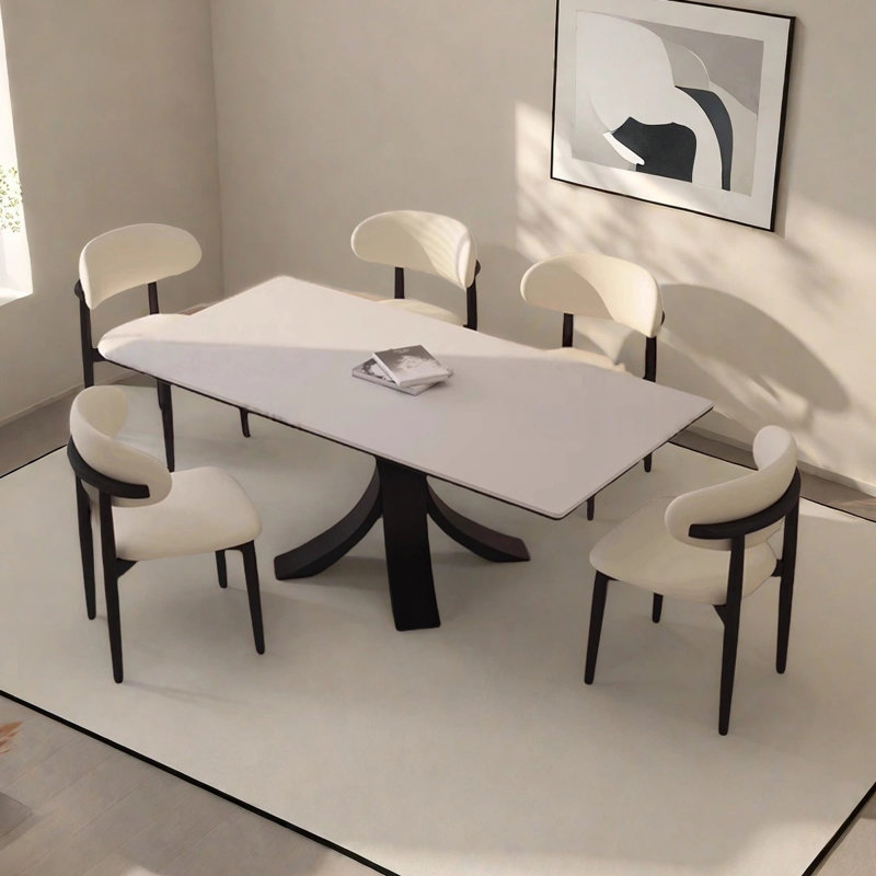 Retro rectangular dining table, 29.53"H x 70.87"L x 35.43"W