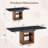 An expandable dining table with storage space, a 59 inch to 71 inch expandable kitchen dining table.Rectangular pull table with sturdy MDF frame in walnut color,  accommodating 4-8 people.