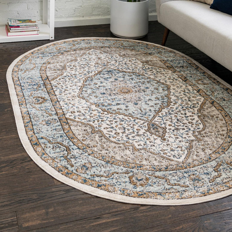 Longe Oriental Indoor Rug, Oval 5'3" x 8'
