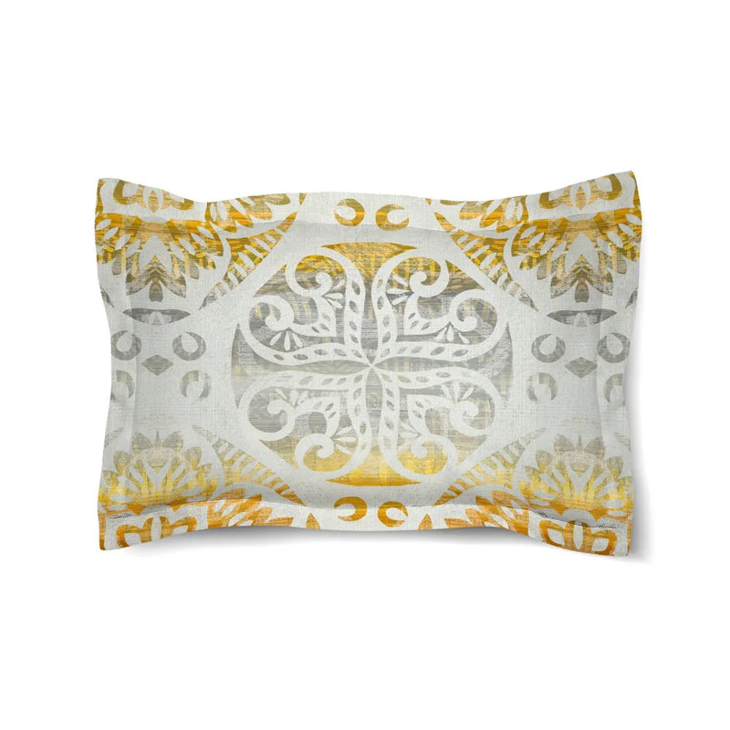 Laural Home Golden Medallion Comforter Sham, Full Sham