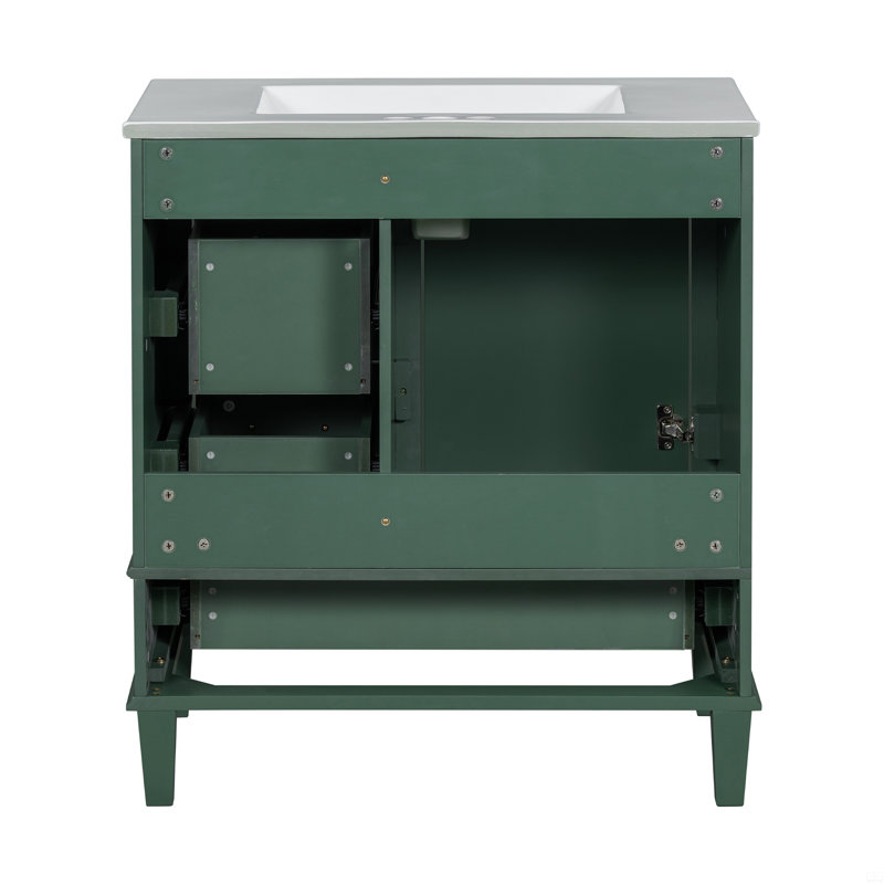 Ensemble de meuble-lavabo avec lavabo 30 po, ensemble de meuble-lavabo avec porte à fermeture douce et 3 tiroirs, 30", Doré