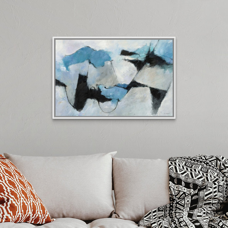 Shadow Of Winter - Print on Canvas, 26" H x 38" W x 1.75" D, White Floater Framed