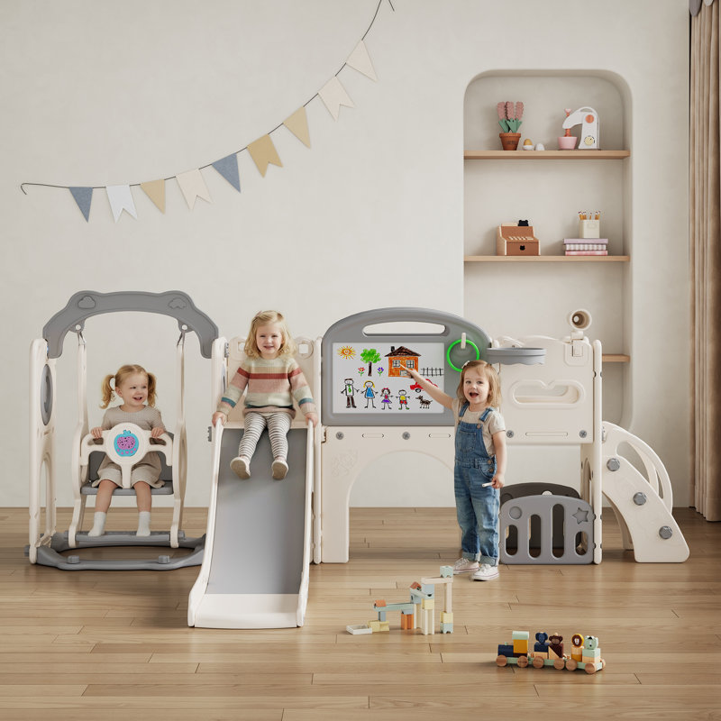 Centre de jeu 102,36 po pour tout-petits - centre d'amusement intérieur / extérieur, Blanc