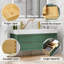 Ensemble de meuble-lavabo double mural 48 po avec plateau en pierre d'ingénierie Dunistanburgh-2123235766