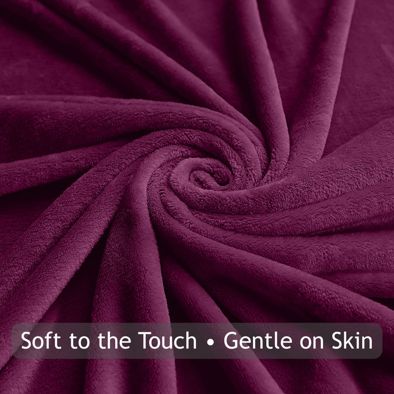 Ultra-Soft Fleece Blanket - Plush Warm Bed & Sofa Throw for All-Season Comfort, Purple, Double (150cm x 200cm)