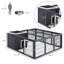 Cage à lapin grise avec fonction d'intimité - pour animaux de compagnie pour animaux de compagnie résistant aux intempéries