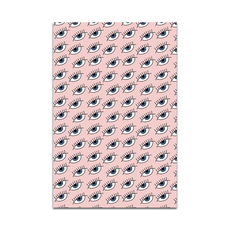 Pink Blue Eye Woven Base Rug, Rectangle 4'11.06" x 9'10.11"