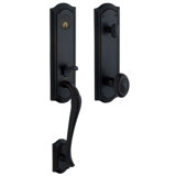 Bethpage Handleset with Single Cylinder Deadbolt and Door Knob and Rosette