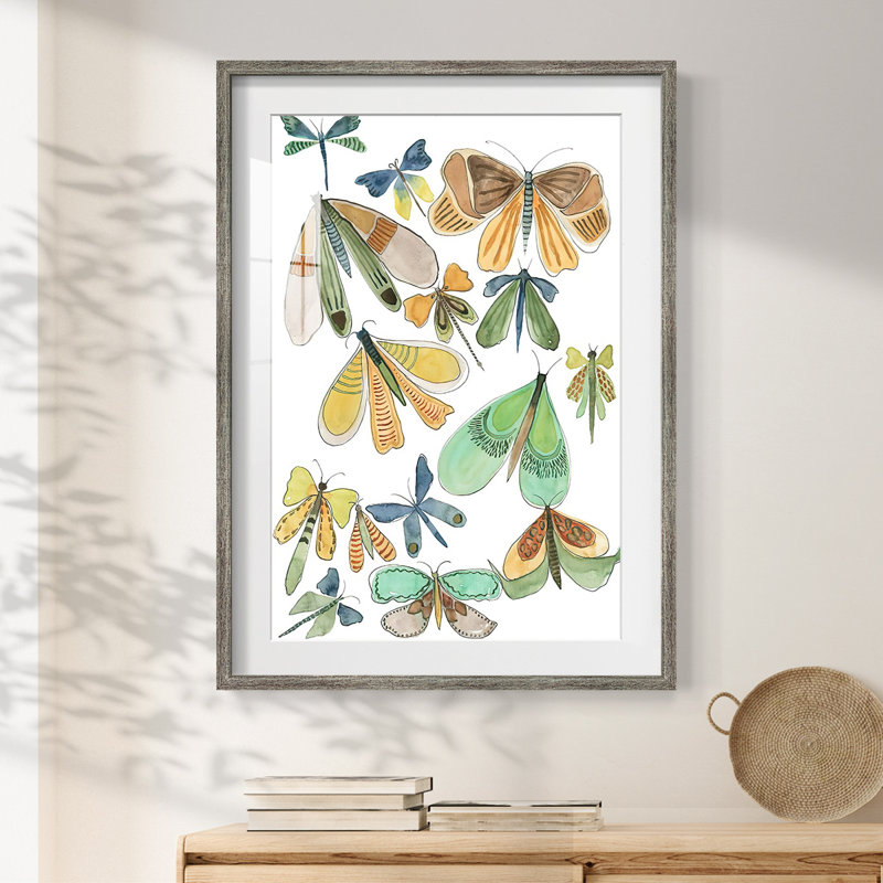 Wings Galore II -Framed Print, Distressed, 28.5" H x 20.5" W