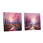 «Birch Woods Pink Symphony I», ensemble de 2 peintures murales en acrylique-103922051