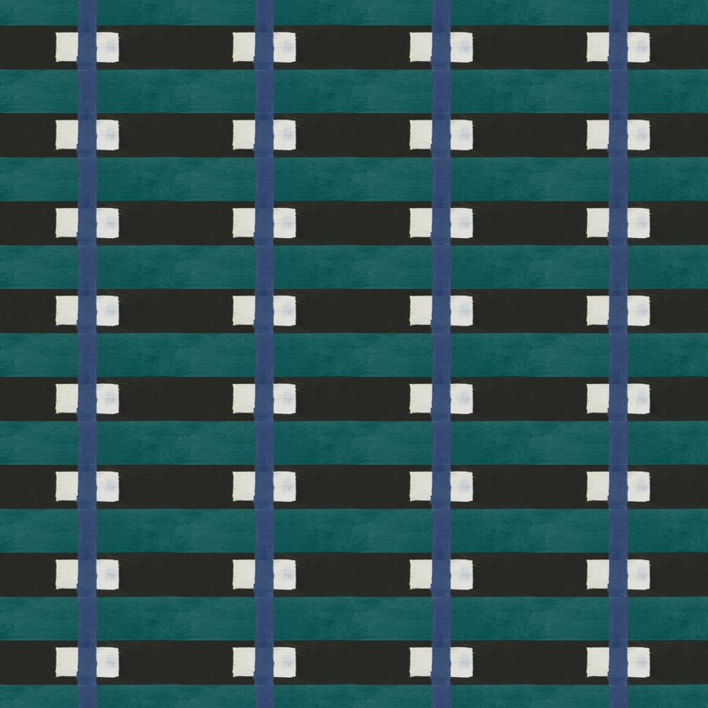 Lowcountry Sweetgrass Wallpaper, Non-Pasted, Black Teal
