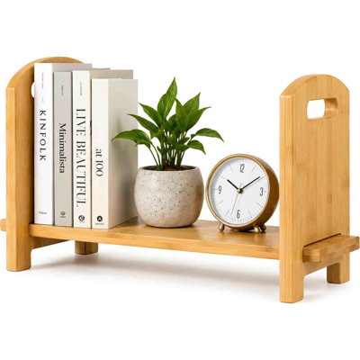 Bibliothèque de bureau réglable - Bibliothèque de bureau robuste et organisateur de livres - Aucun outil requis pour assembler cette bibliothèque de bureau, étagère de table parfaite pour le bureau, la salle d'étude